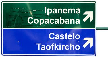 Ipanema direction road sign